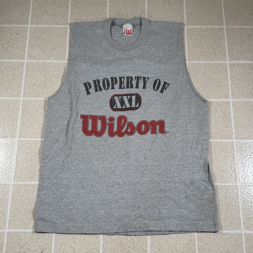 Vintage Wilson Tank Top XL Men Pullover Muscle Shirt Sleeveless USA Beachwear